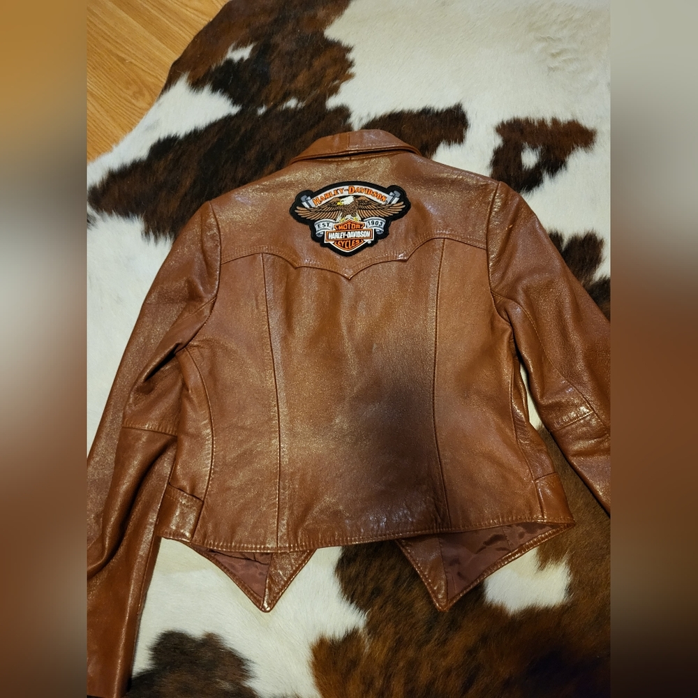 Vintage Leather jacket with Harley Davidson patch